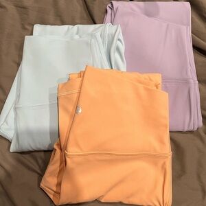 Last call! Lululemon high rise align set of 3 full length leggings size 8